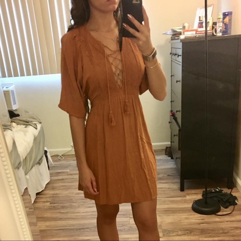 Boho mustard colored dress